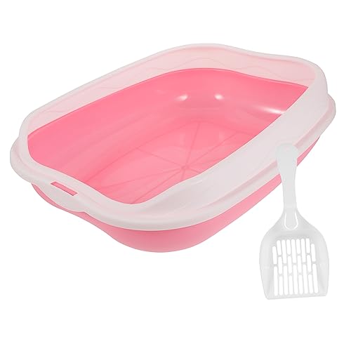 Didiseaon 1 Satz Katzentoilette Ausbildung drinnen klein Scoop groß katzentoillette litterbox Katzen streue Katzenklo Katzen Sand Katze Bettpfanne Kätzchen saubere Toilette Plastik Rosa von Didiseaon
