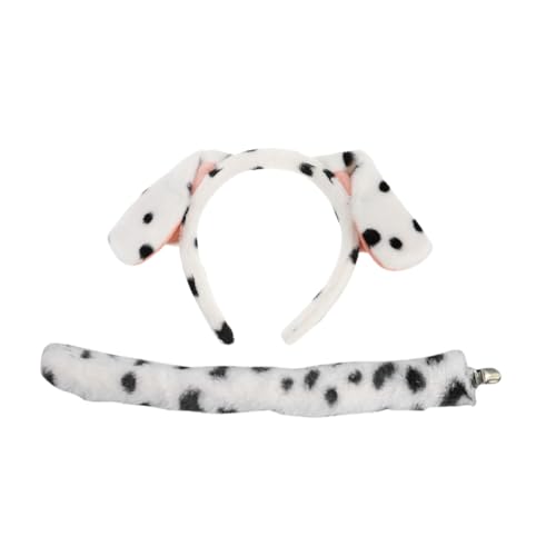 Didiseaon 1 Satz Welpen Stirnband Hundeohren Haarreif Hundeschwanz Haarschmuck Haarband Hundezubehör für mittelgroße Hunde Hundemützen Hunde Halloween Kostüme Tierkostüm Welpenkostüm Stoff von Didiseaon