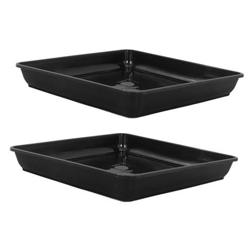 Didiseaon 2 Stück Blumentopf Tablett Outdoor-Tablett quadratischer Pflanzenständer für den Außenbereich pflanzentopf untersetzer Pflanzen-Abtropfschale Kunststoffschalen für Pflanzen pp von Didiseaon