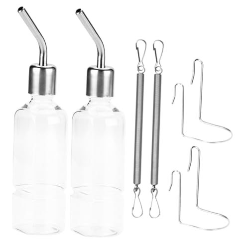 Didiseaon 2 Stück Hängender Wasserspender für Meerschweinchen und Kaninchen Auslaufsichere Trinkflasche mit Edelstahlventil Tropfsicherer Haustier wasserspender für Kleintiere von Didiseaon