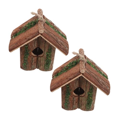 Didiseaon 2 Stück Vogelhaus zum Aufhängen aus Wetterfestem Holz Langlebiger Nistkasten im Cottage-Stil Sicherer Vogelschutz für Garten und Balkon für Vogelbeobachtung und Naturschutz von Didiseaon