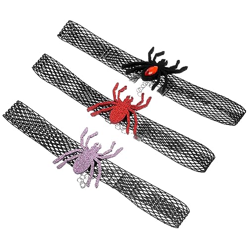 Didiseaon 3st Katzenhalsband Neuartiges Haustierhalsband Halloween-Katze-Krawatte Für Haustiere Kätzchenhalsband Halsband Für Spinnen-hundehalsband Schwarzes Stoff Gotisch Zubehör von Didiseaon