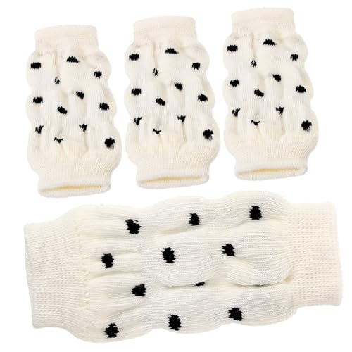 Didiseaon 4 Stück Hundebeinsocken aus Atmungsaktivem Baumwollstrick Elastische Schmutzabweisende Hundebeinschützer mit Modischem Muster Pfotenfreundlich und Wiederverwendbar von Didiseaon