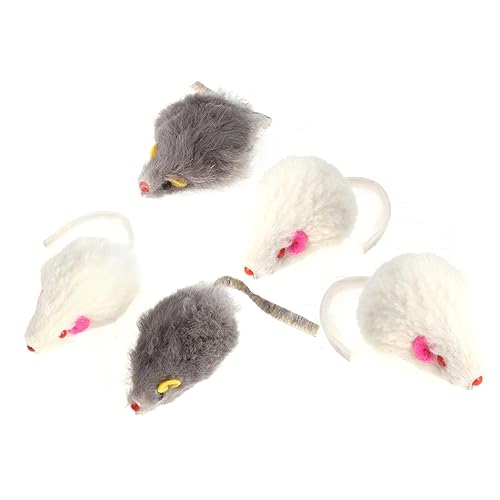 Didiseaon 5 Stück Katzen- - Kitten Funny Toys Katzen + cat Toy entzückendes Katzenspielzeug Kätzchen-Mäuse- Katze Teaser Katzenspielzeug von Didiseaon
