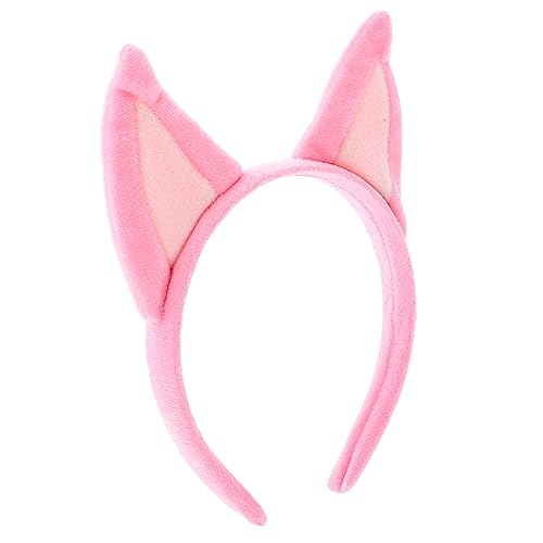 Didiseaon Collie-Stirnband Schafhund Kopfschmuck Hundeohren Kopfschmuck Plüsch Party Kopfbedeckung mit Hundeohren Welpe Hochzeit Pfote Blau Eselsohren Hundestirnband Hunde-Cosplay Stoff Rosa von Didiseaon