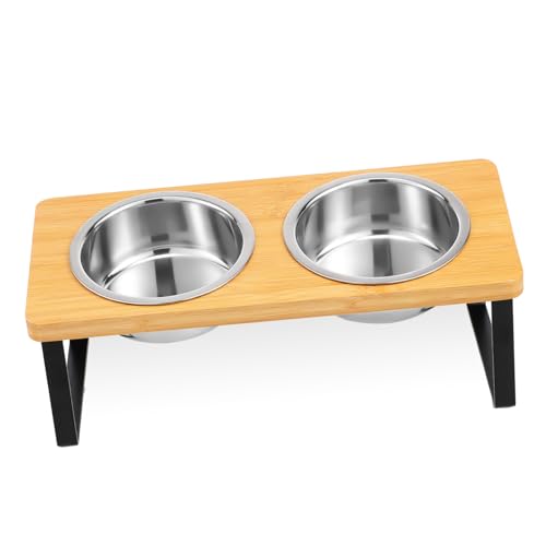 Didiseaon Erhöhter Katzennapf mit Doppeltem Edelstahlnapf Futter und Wassernapfset mit Standfuß für Drinnen und Kleine rutschfest Didiseaon Erhöhter Katzennapf mit Doppeltem Edelstahlnapf Futter und Wassernapfset mit Standfuß für Drinnen und Kleine rutschfest von Didiseaon