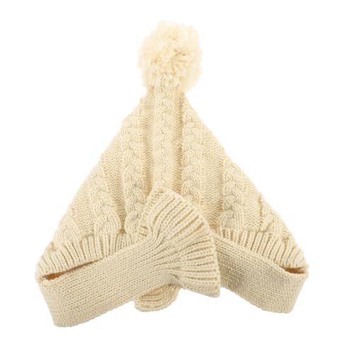 Didiseaon Gestrickte Hundemütze mit Integriertem Schal Warm Gefütterte Wintermütze für Kleine Hunde und Welpen Komfortable Kopfbedeckung für Haustiere Geeignet für Kalte Jahreszeiten von Didiseaon