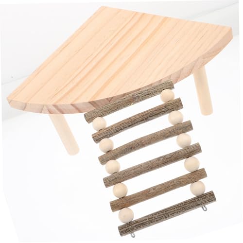 Didiseaon Hamster Holzplattform mit Leiterhöhe Robust Beißfest Langlebig Kleintier Kletterspielzeug für Zwerghamster Meerschweinchen und Nagetiere als Ruhe Beobachtungsplatz Didiseaon Hamster Holzplattform mit Leiterhöhe Robust Beißfest Langlebig Kleintier Kletterspielzeug für Zwerghamster Meerschweinchen und Nagetiere als Ruhe Beobachtungsplatz von Didiseaon