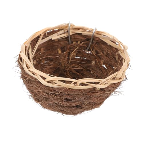 Didiseaon Handgefertigtes Naturstroh Vogelnest für Papageienkäfig Warmes Vogelbett Hängendes Nest für Wellensittiche und Kleine Vögel Wetterfestes Outdoor Birdhouse Vogelzubehör für Käfige von Didiseaon