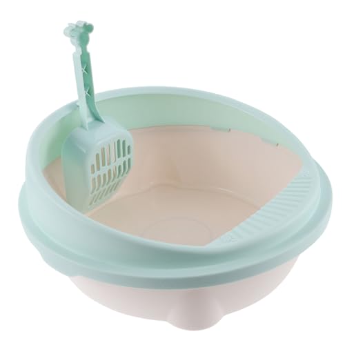 Didiseaon Kasten Katzentoilette Kätzchenkotschaufeln Haustier Katzenstreuschaufel Kätzchentoilette Kätzchen Saubere Toilette Katze Bettpfanne Sky-Blue Plastik von Didiseaon