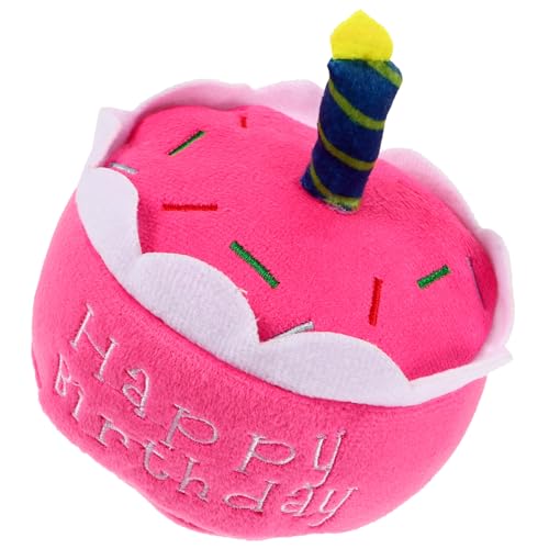 Didiseaon Spielzeuge Spielzeug Für Geburtstagskuchen Für Hunde Alles Zum Geburtstag Kuchenform Quietschendes Hundespielzeug Mit Seil Kerze Plüsch-Kauspielzeug Für Hunde Rosa von Didiseaon