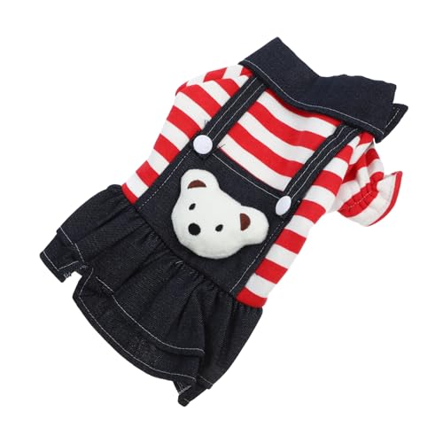 Didiseaon Sling Rock Hündchen Hundehemden Kleider Kostüme Hundekostüm Jeanskleid Gestreift Süßes Jeanskleid Für Hunde Dackel Haustiere Hundekleidung Welpenkostüm von Didiseaon