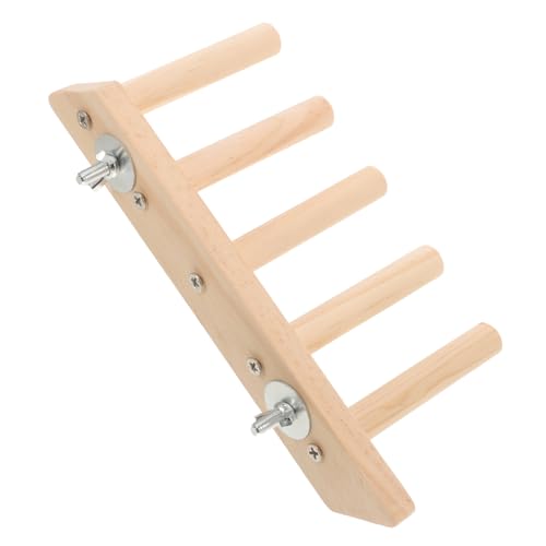 Didiseaon Vogelstandleiter aus Natürlichem Holz Stufige Papageienkletterleiter mit Robustem Design für Wellensittiche und Kleine Vögel Trainingsspielplatz und Sitzstange für Vogelkäfige von Didiseaon