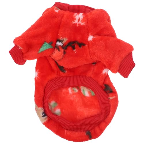 Didiseaon Weihnachts-Elch-Hundekleidung hautfreundliche Haustierkleidung Weihnachts-Hunde-Outfit Weihnachtsmann-Kostüm Schlafanzug für Männer warmes Hundekostüm Dicke Welpenkleidung von Didiseaon