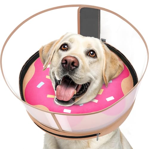 Didopet Aufblasbarer Hundekegel mit transparentem Schild, schützendes Hunde-Donut-Halsband nach Operationen, um das Lecken zu stoppen, weicher Donut-Kegel für große Haustiere, verstellbares Didopet Aufblasbarer Hundekegel mit transparentem Schild, schützendes Hunde-Donut-Halsband nach Operationen, um das Lecken zu stoppen, weicher Donut-Kegel für große Haustiere, verstellbares von Didopet