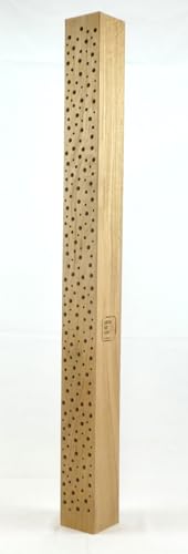Insektenhotel Massiv Holzbiene Wildbiene 2024" Nisthilfe für Blauschwarze Holzbienen - Hochwertiges Eichenholz mit Löchern für Wollbienen (naturbelassen, 100cm) von Die Gartenbeet-Kiste