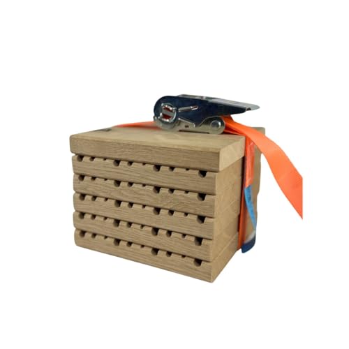 Nistblock für Wildbienen Eiche – Nachhaltige Nisthilfe aus gefrästen Bienenbrettchen – 10 Verschiedene Fräsrillen – Spanngurt inklusive – Insektenhotel für Wildbienen Nistblock für Wildbienen Eiche – Nachhaltige Nisthilfe aus gefrästen Bienenbrettchen – 10 Verschiedene Fräsrillen – Spanngurt inklusive – Insektenhotel für Wildbienen von Die Gartenbeet-Kiste