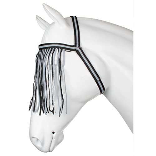 Fliegen-Fransen mit Halter Gr. Pony schwarz-grau Stripes von Die Pferdekammer