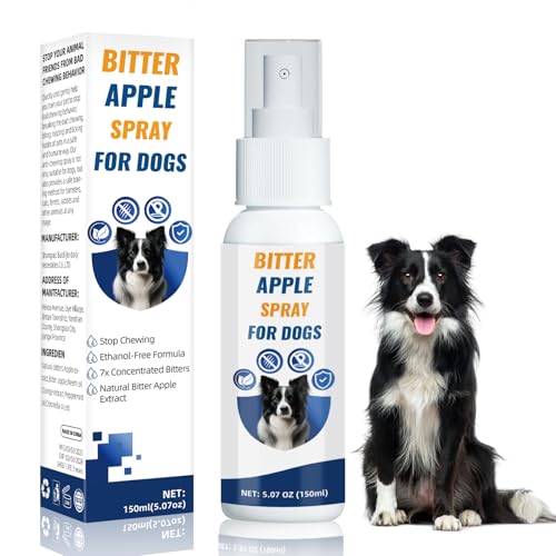 Anti-Kauspray für Hunde, Bitterapfel-Hundespray, Hundeabschreckungsspray, geeignet für Verhaltenstraining von Hunden, stoppt zerstörerisches Kauen Lecken von Bandagen, Pfoten, Schuhen, Fell, Türen und von Die-matic