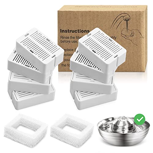 Diealles Shine Ersatzfilter Katzenbrunnen, 8 Stück Kohlefilter Trinkbrunnen mit 2 Stück Schaumfilter Drinkwell, Trinkbrunnen Filter für Katzentrinkbrunnen Edelstahl Diealles Shine Ersatzfilter Katzenbrunnen, 8 Stück Kohlefilter Trinkbrunnen mit 2 Stück Schaumfilter Drinkwell, Trinkbrunnen Filter für Katzentrinkbrunnen Edelstahl von Diealles Shine