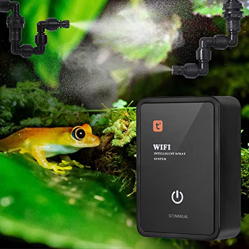 Luftbefeuchter Reptilien, Diealles Shine Intelligentes Reptilien-Benebelungssystem, Nebelsystem für Terrarium mit Sprühdüsen 360 ° Verstellbare, Nebel für Reptilien/Amphibien/Pflanzen/Blumen/Regenwald von Diealles Shine