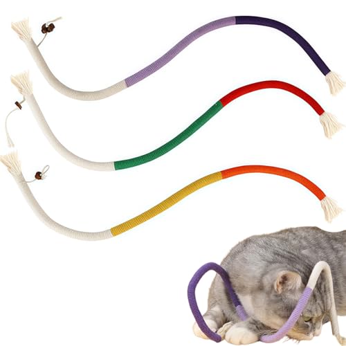 Diffaxy 3-teiliges Katzenminze Spielzeug, katzenspielzeug Wurm Katzenminzenspielzeug, Katzenspielzeug für drinnen, zum Spielen, Kauen und Zähneputzen, für alle Rassen von Diffaxy