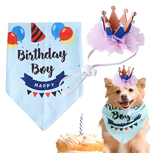 Hunde-Kopfbedeckung "Happy Birthday", Katzendekoration mit dehnbarem Gummiband, Handwerkskunst, Filz und Polyester für Katze, Kätzchen und Welpen Dificato von Dificato