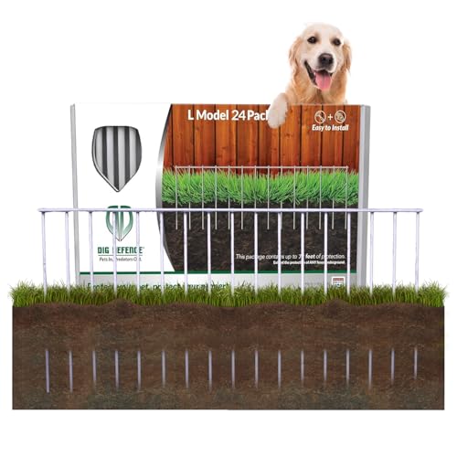 Dig Defence 24 Stück, 81,3 cm (L) x 25,4 cm (H), Original-Tier-Absperrzaun, groß, kein Grabenzaun für Hunde und Kaninchen, langlebiger Outdoor-Hundezaun für Hof und Terrasse von Dig Defence