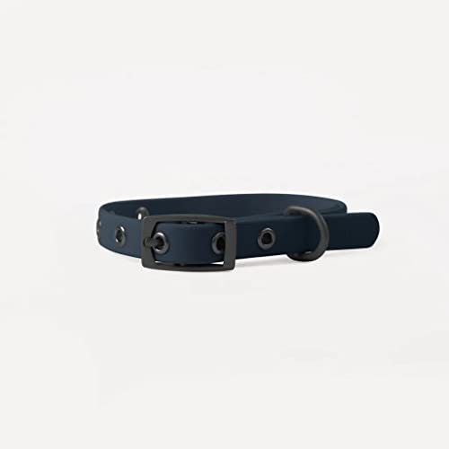 Diggs Wasserdichtes Hundehalsband – weich beschichtetes Nylon-Hundehalsband mit Metallschnalle – langlebig, stilvoll und leicht zu reinigen (XS, Marineblau) von Diggs