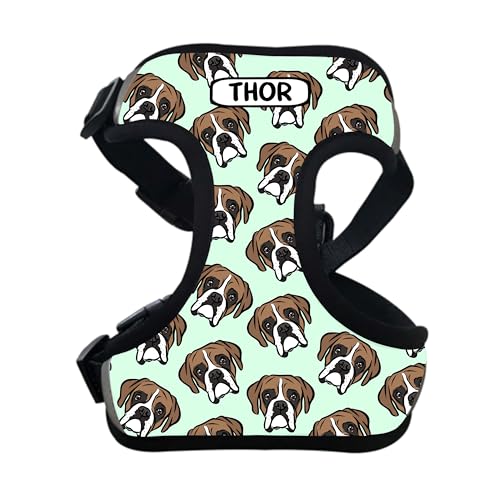 Boxer-Hundegeschirr, personalisierbar, mit Hunde-Namen, Brustgurt-Design, personalisierbares Boxer-Rasse-Walking-Zubehör, Geschenk für Hundebesitzer Boxer-Hundegeschirr, personalisierbar, mit Hunde-Namen, Brustgurt-Design, personalisierbares Boxer-Rasse-Walking-Zubehör, Geschenk für Hundebesitzer von Digi Doggo