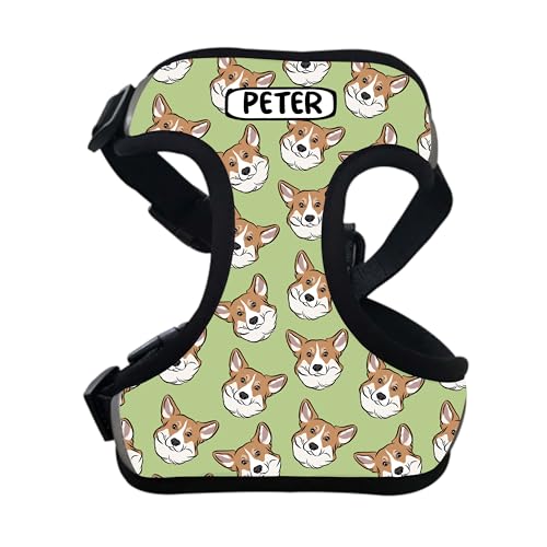 Corgi-Hundegeschirr, personalisierbar, mit Haustiergesichtsmuster, Brustgurt zum Hineinsteigen, personalisierbares Geschenk für Corgi, einzigartiges Brustzubehör Corgi-Hundegeschirr, personalisierbar, mit Haustiergesichtsmuster, Brustgurt zum Hineinsteigen, personalisierbares Geschenk für Corgi, einzigartiges Brustzubehör von Digi Doggo