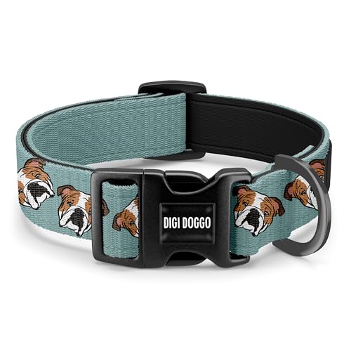 Halsband mit englischer Bulldogge, personalisierbar, personalisierbar, gemustertes Haustierhalsband, Hundehalsband mit Namen, Bully Rasse-Besitzer Geschenke Halsband mit englischer Bulldogge, personalisierbar, personalisierbar, gemustertes Haustierhalsband, Hundehalsband mit Namen, Bully Rasse-Besitzer Geschenke von Digi Doggo