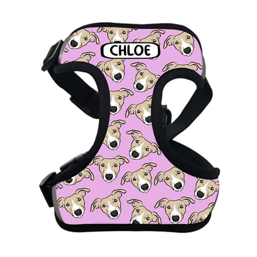 Hundegeschirr aus Neopren, personalisierbar, mit Windhund-Namen, Brustgurt, verstellbares Hundegesichtsmuster, Spazierenzubehör, niedlicher Whippet-Besitzer, Haustier-Geschenk, Neoprengeschirr Hundegeschirr aus Neopren, personalisierbar, mit Windhund-Namen, Brustgurt, verstellbares Hundegesichtsmuster, Spazierenzubehör, niedlicher Whippet-Besitzer, Haustier-Geschenk, Neoprengeschirr von Digi Doggo