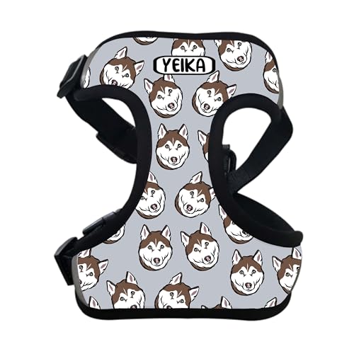 Hundegeschirr mit Sibirischem Husky-Motiv, personalisierbar, mit Hundegesichtsmuster, Gehzubehör, Brustgurt für Haustiere Hundegeschirr mit Sibirischem Husky-Motiv, personalisierbar, mit Hundegesichtsmuster, Gehzubehör, Brustgurt für Haustiere von Digi Doggo