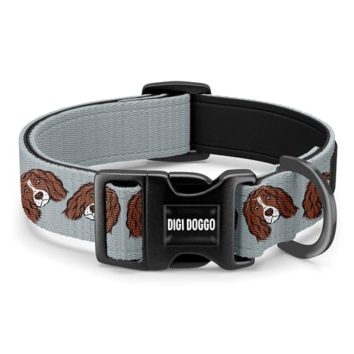 Hundehalsband, personalisierbar, mit Schnalle, für große Hunderassen, Zubehör für Spaziergänge mit Cocker-Gesichtsmuster, Geschenk für Cockerspaniel-Liebhaber Hundehalsband, personalisierbar, mit Schnalle, für große Hunderassen, Zubehör für Spaziergänge mit Cocker-Gesichtsmuster, Geschenk für Cockerspaniel-Liebhaber von Digi Doggo