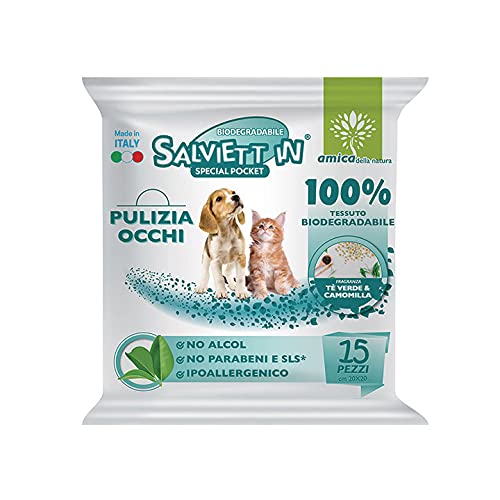 Digma Salettin Special Pocket Reinigungstücher für Hunde und Katzen, 3 Packungen mit 15 Reinigungstüchern (Spezial Pocket Augen 15 Stück) von DIGMA