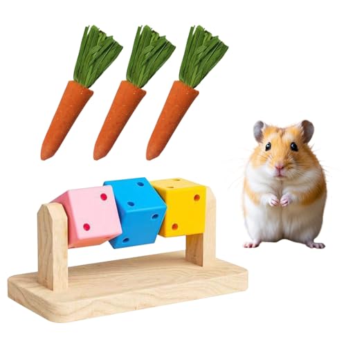 DiiWmme Holz Hamster Lernspielzeug Hamster Dekorationen mit 3 Stück Universal Kauspielzeug für Syrische/Zwerghamster, Rennmäuse und Chinchillas - Natürliches Käfigzubehör DiiWmme Holz Hamster Lernspielzeug Hamster Dekorationen mit 3 Stück Universal Kauspielzeug für Syrische/Zwerghamster, Rennmäuse und Chinchillas - Natürliches Käfigzubehör von DiiWmme