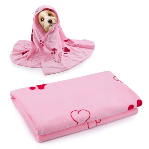 DiiWmme Mikrofaser-Hundehandtücher zum Trocknen von Hunden, 60 x 100 cm, schnell trocknend, Hundebadetuch, Welpenhandtuch für Hunde, Fledermäuse für alle Jahreszeiten, Rosa DiiWmme Mikrofaser-Hundehandtücher zum Trocknen von Hunden, 60 x 100 cm, schnell trocknend, Hundebadetuch, Welpenhandtuch für Hunde, Fledermäuse für alle Jahreszeiten, Rosa von DiiWmme