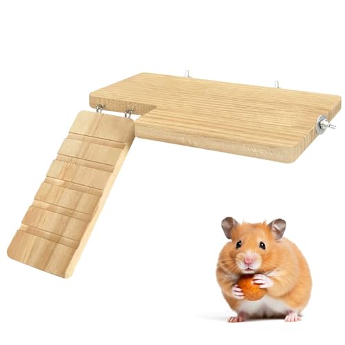 Hamsterleiter-Plattform, Holz-Hamster-Spielplatz-Plattform, natürliche Hamsterleiter, Spielzeug, Kleintier-Aktivität, Kletterplattform, Hamsterkäfig-Zubehör für Meerschweinchen, Chinchillas, Rennmäuse von DiiWmme