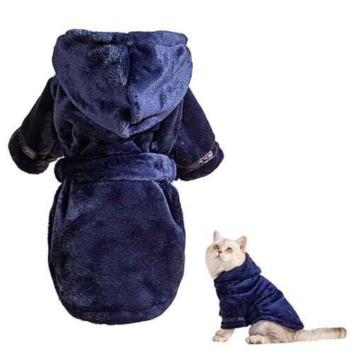 Hunde-Trockenmantel, Mikrofaser-Hundehandtücher für schnelles Trocknen, super saugfähiges Hunde-Badetuch mit Kapuze und Bauchgurten, verstellbarer Welpen-Bademantel, Hundedusche, Frottee, von DiiWmme
