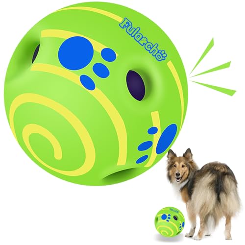 Dikeiuta Hundespielzeug, Ball für Hunde, 15 cm, interaktives Hundespielzeug, quietschender Hundeball, Spielzeug gegen Langeweile, für drinnen und draußen Dikeiuta Hundespielzeug, Ball für Hunde, 15 cm, interaktives Hundespielzeug, quietschender Hundeball, Spielzeug gegen Langeweile, für drinnen und draußen von Dikeiuta