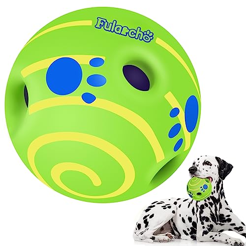 Dikeiuta Wackelball für Hunde, interaktiver Kauball für Hunde mit lustigen Geräuschen, quietschender Hundespielzeug, Ball zur Linderung von Angstzuständen, Zähneknirschen, Geschenke für Hunde, 14 cm von Dikeiuta