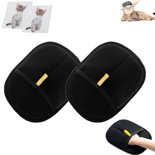 Petlova Glove Sweep, Tierhaarentferner Handschuh, Haustier Fellpflege Handschuhe, Yomi Tierhaarentferner Handschuh, Wiederverwendbare Antistatische Handschuhe für Hunde und Katzen (A2) von Dilaminaqi