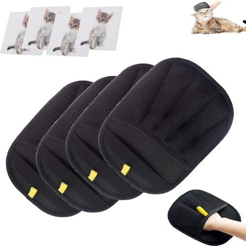 Petlova Glove Sweep, Tierhaarentferner Handschuh, Haustier Fellpflege Handschuhe, Yomi Tierhaarentferner Handschuh, Wiederverwendbare Antistatische Handschuhe für Hunde und Katzen (B4) von Dilaminaqi