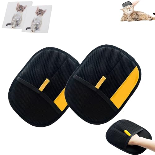 Petlova Glove Sweep, Tierhaarentferner Handschuh, Haustier Fellpflege Handschuhe, Yomi Tierhaarentferner Handschuh, Wiederverwendbare Antistatische Handschuhe für Hunde und Katzen (C2) von Dilaminaqi