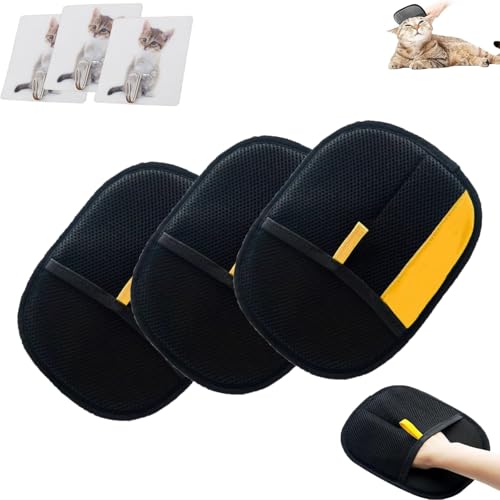 Petlova Glove Sweep, Tierhaarentferner Handschuh, Haustier Fellpflege Handschuhe, Yomi Tierhaarentferner Handschuh, Wiederverwendbare Antistatische Handschuhe für Hunde und Katzen (C3) von Dilaminaqi