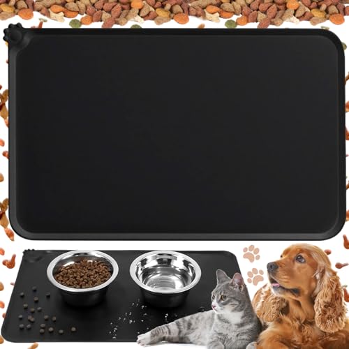 Napfunterlage Katzen, Futtermatte Katzen, Hundenapf Unterlage, Napfunterlage Hund, Katzenfutter Unterlage, Katzenmatte Futter, Für Futternäpfe Wassernapf, Futtermatte, 48x30cm,Schwarz Napfunterlage Katzen, Futtermatte Katzen, Hundenapf Unterlage, Napfunterlage Hund, Katzenfutter Unterlage, Katzenmatte Futter, Für Futternäpfe Wassernapf, Futtermatte, 48x30cm,Schwarz von Dilightnews