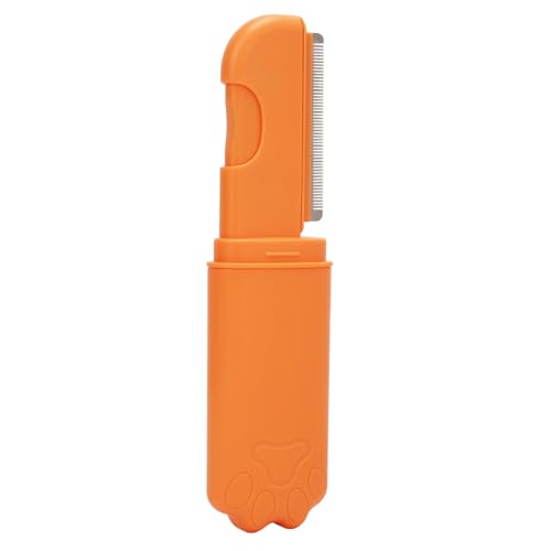 Dilwe Fellpflegekamm für Haustiere, Ergonomischer Griff, Entfernt Sanft Knoten und Abgestorbene Haare für Katzen und Hunde, Lange Kurze Edelstahlzähne, ABS-Material, Heimreise (ORANGE Dilwe Fellpflegekamm für Haustiere, Ergonomischer Griff, Entfernt Sanft Knoten und Abgestorbene Haare für Katzen und Hunde, Lange Kurze Edelstahlzähne, ABS-Material, Heimreise (ORANGE von Dilwe