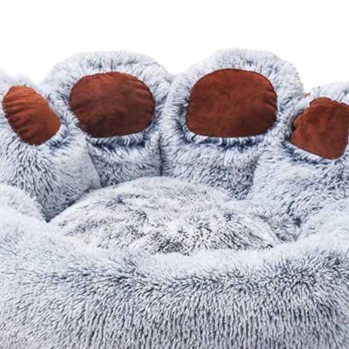 Dilwe Großes Bärenformhundbett, Weicher Gemütlicher Haustierkorb mit Obermaterial, für Katzen, Kleine Hunde, Rutschboden, Hundebett Zum Schlafen, Palmenförmig (L) von Dilwe