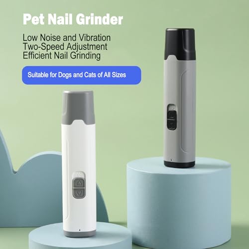 Dilwe Haustiernagelschleifer Katze & Hundnagelschleife, Ruhige Edelstahlpfoten mit Niedriger Schwingung für Kleine Mittelgroßen Großen Hunden und Katzen, USB -Ladung (White) von Dilwe